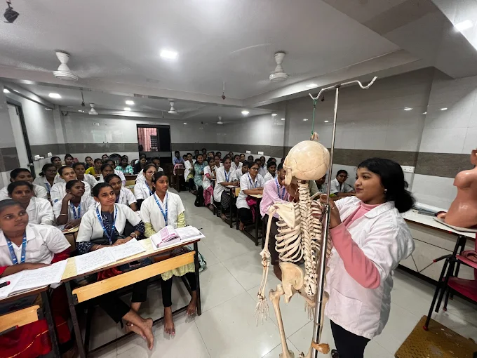 ''Nursing students during anatomy lab session